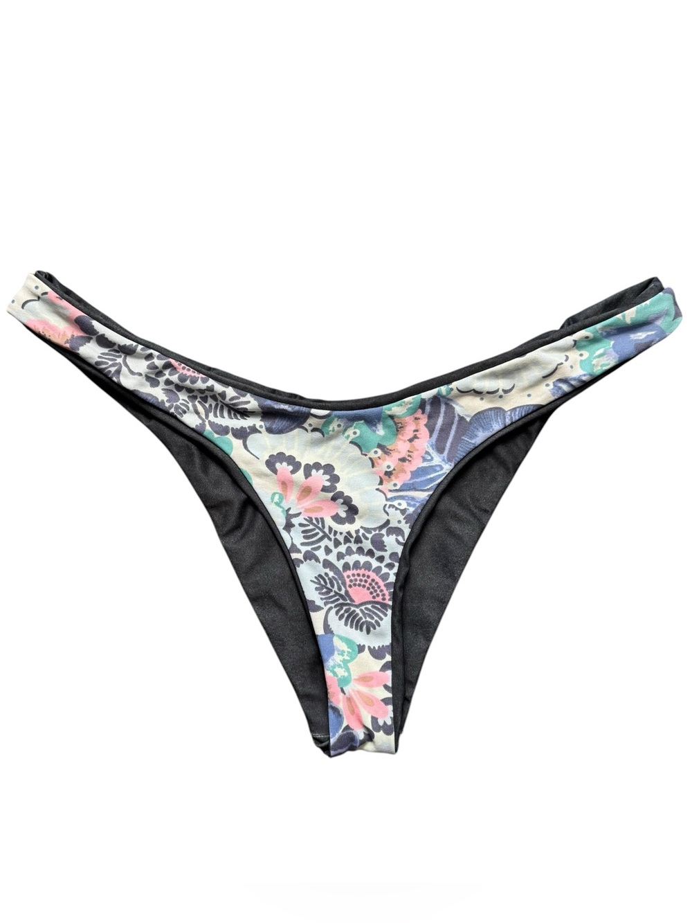 Maaji Floral Print Reversible Bikini Bottom Size M - Bright Colored Swim